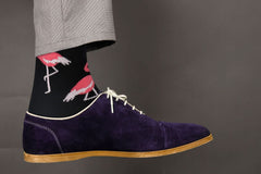 Sick Socks β Flamingo (Black) β Exotic Animals Casual Dress Socks - Wear and Wander