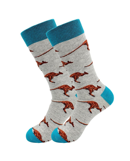 Sick Socks β Kangaroo β Exotic Animals Casual Dress Socks - Wear and Wander