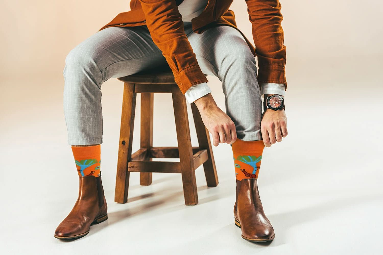 Sick Socks β Kangaroo ( Orange) β Casual Dress Socks - Wear and Wander