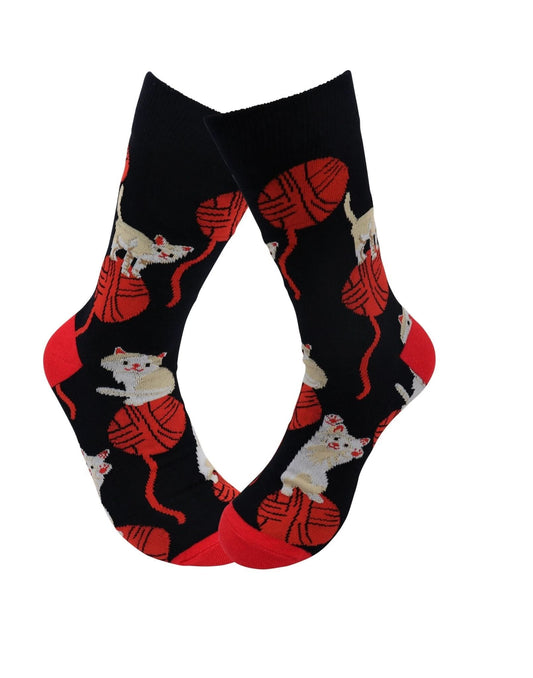 Sick Socks β Playful Cat β Animal Pets Casual Dress Socks - Wear and Wander