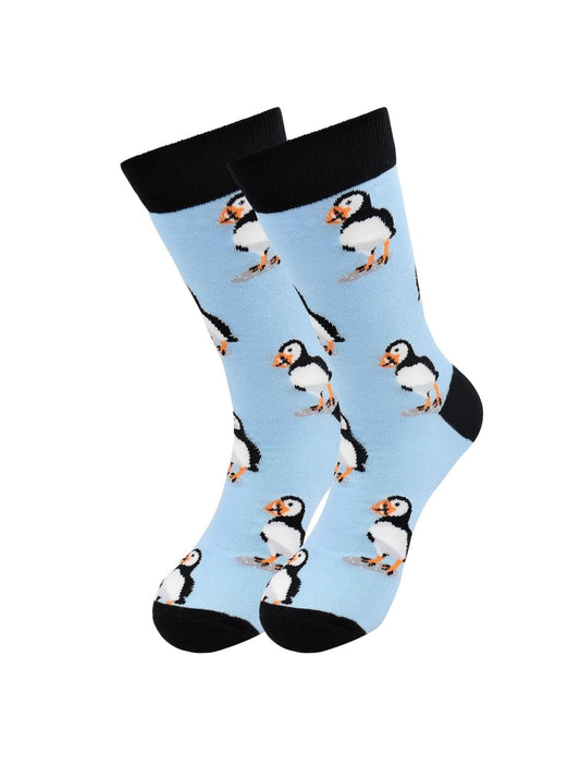 Sick Socks – Puffin – Exotic Animals Casual Dress Socks - Wear and Wander