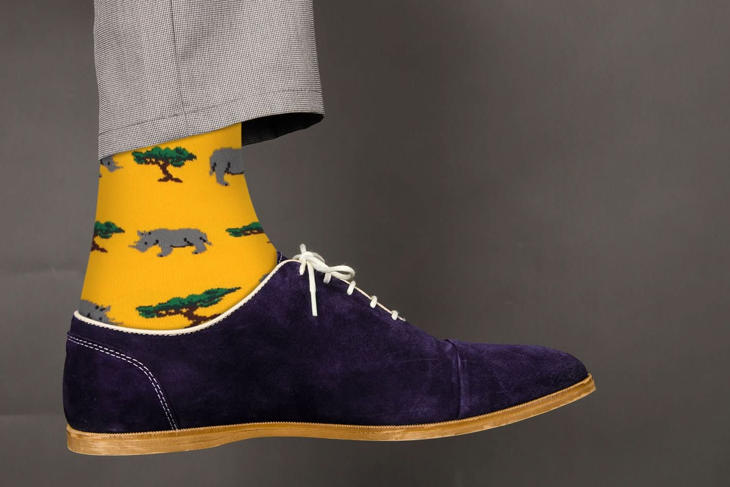 Sick Socks β Rhino - Exotic Animals Casual Dress Socks - Wear and Wander