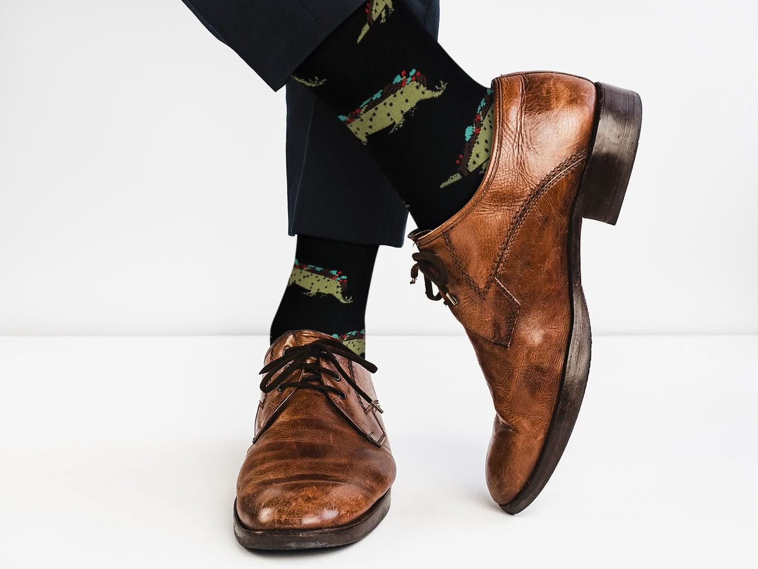 Sick Socks – Tacosaurus – Exotic Animals Casual Dress Socks - Wear and Wander