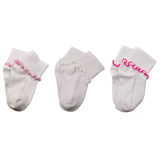 Sierra Socks Girls Cotton Lettuce Ruffle Ripple Edge Turn Cuff - Wear and Wander