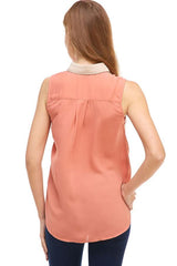 Sleeveless Button - Up Blouse with Intricate Embroidery - Wear and Wander