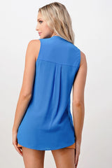 Sleeveless Button - Up Ruffle Blouse - Wear and Wander