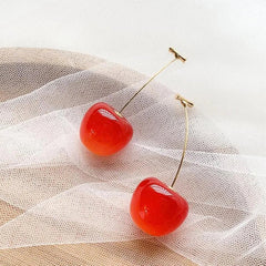 Small Fresh Sweet Lovely Cherry Cherries Cherries Earrings Pendant Fruit Earrings Red Cherry Earrings Charm Jewelry - Wear and Wander
