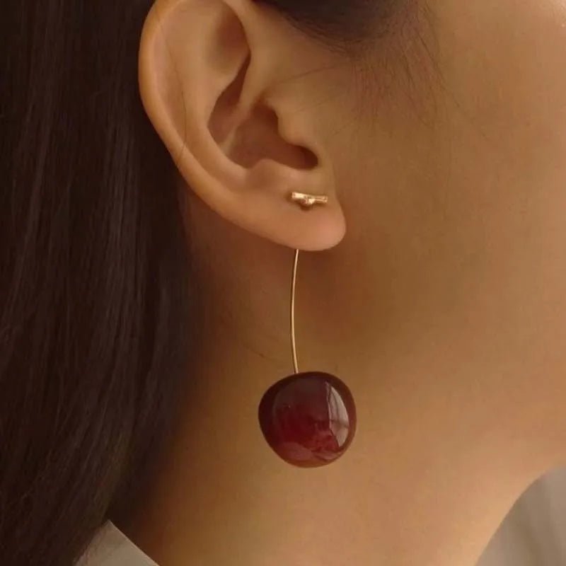 Small Fresh Sweet Lovely Cherry Cherries Cherries Earrings Pendant Fruit Earrings Red Cherry Earrings Charm Jewelry - Wear and Wander