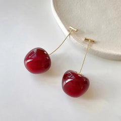 Small Fresh Sweet Lovely Cherry Cherries Cherries Earrings Pendant Fruit Earrings Red Cherry Earrings Charm Jewelry - Wear and Wander
