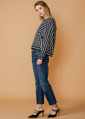 Stripe Dolman Sweatshirt in Midnight stripe - Wear and Wander
