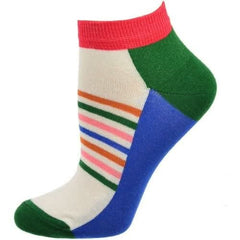 Striped Colorful Vibrant Ankle 2 Pr. Pack Cotton Socks - Wear and Wander