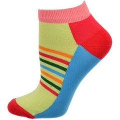 Striped Colorful Vibrant Ankle 2 Pr. Pack Cotton Socks - Wear and Wander