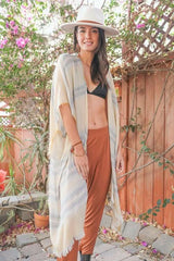 Striped Frayed Colorful Kimono - Wear and Wander