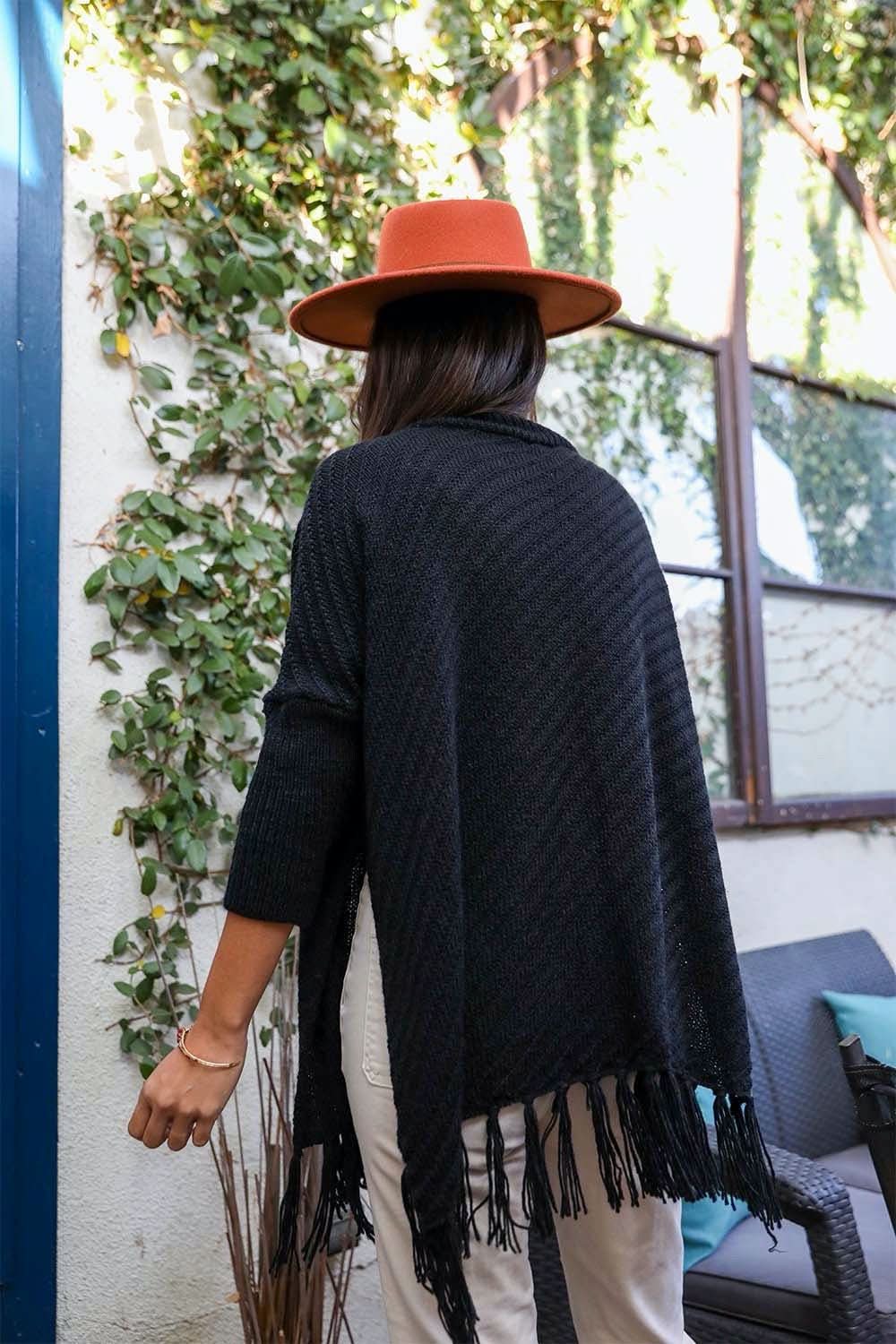 Sweater Weather Roll - Neck Poncho - Wear and Wander