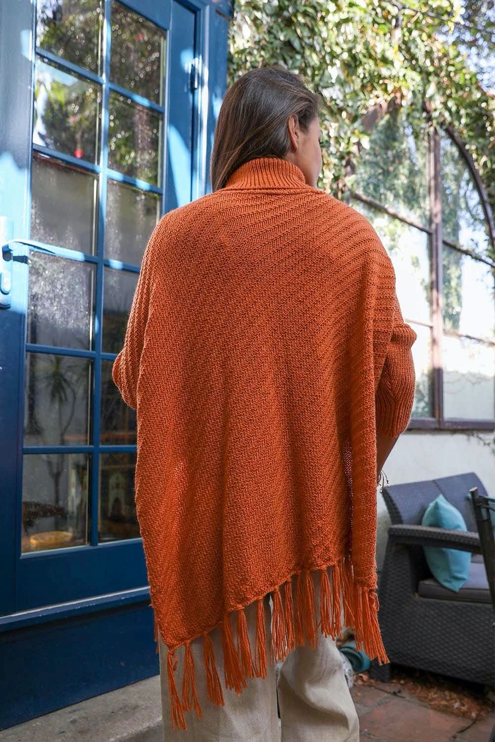 Sweater Weather Roll - Neck Poncho - Wear and Wander