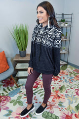 Tribal Print Patchwork Hoodie - Wear and Wander