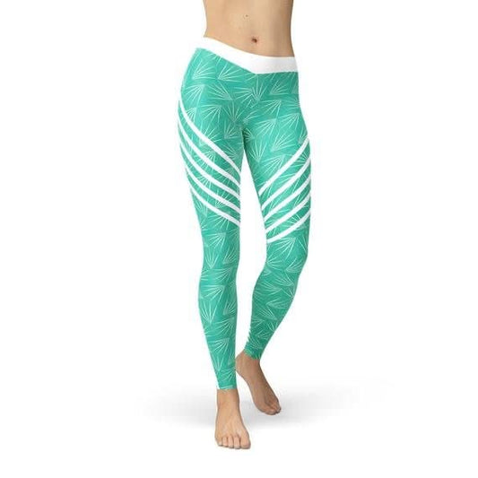 Turquoise Sports Leggings - Wear and Wander