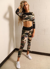 Virginia Camouflage Leggings - Brown/Green - Wear and Wander