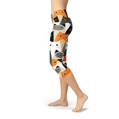Womens All Over Print Cats Capri Leggings - Wear and Wander