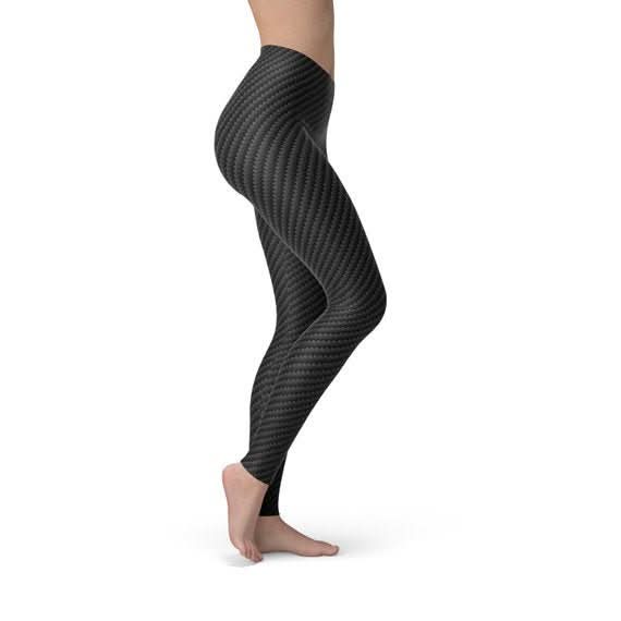 Womens Black Carbon Fiber Leggings - Wear and Wander