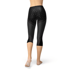 Womens Carbon Fiber Sports Capri Leggings - Wear and Wander