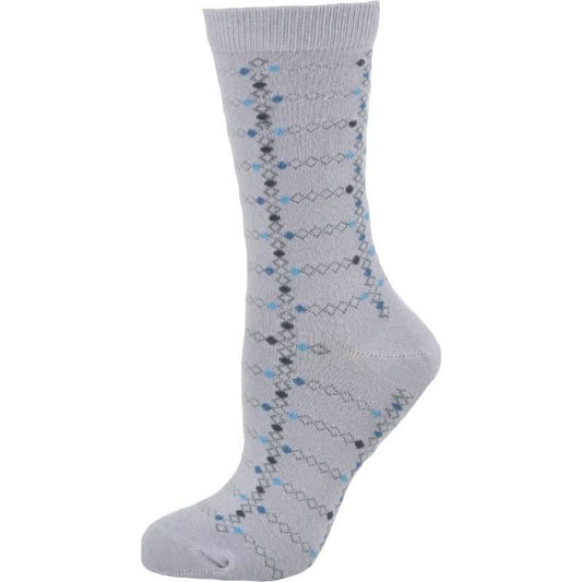 Women's Cotton Geometric Pattern Crew Sock, Made in Turkey - Wear and Wander