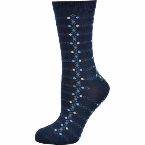 Women's Cotton Geometric Pattern Crew Sock, Made in Turkey - Wear and Wander