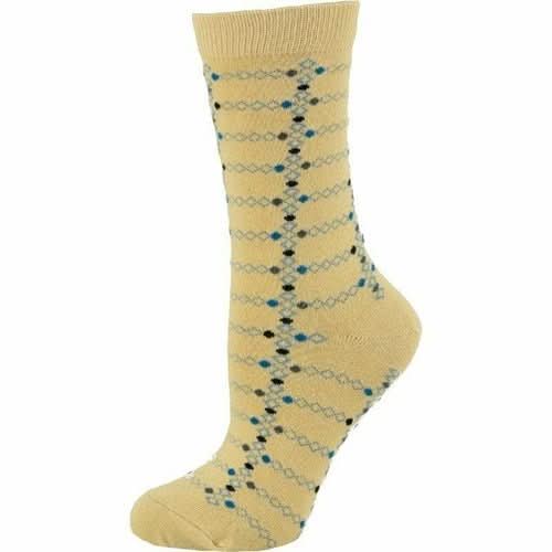 Women's Cotton Geometric Pattern Crew Sock, Made in Turkey - Wear and Wander