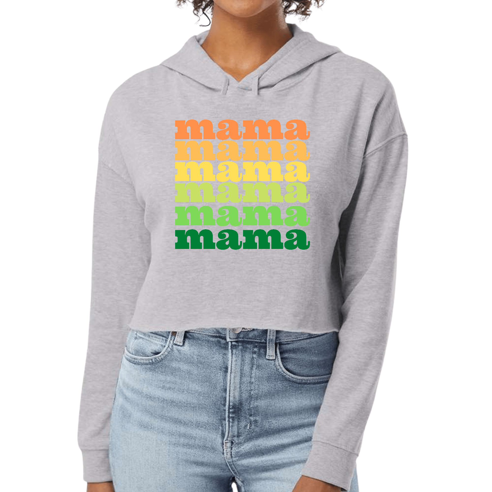 Womens Cropped Hoodie Mama Celebrating Mothers - Wear and Wander