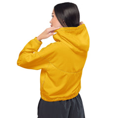 Womens Cropped Windbreaker Jacket, Golden Yellow - Wear and Wander