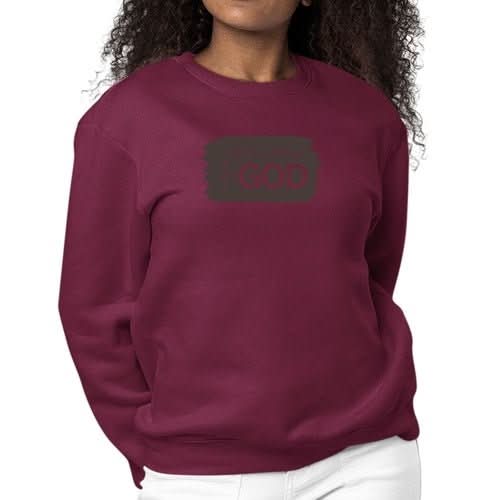 Womens Graphic Sweatshirt All Glory Belongs to God, Brown - Wear and Wander