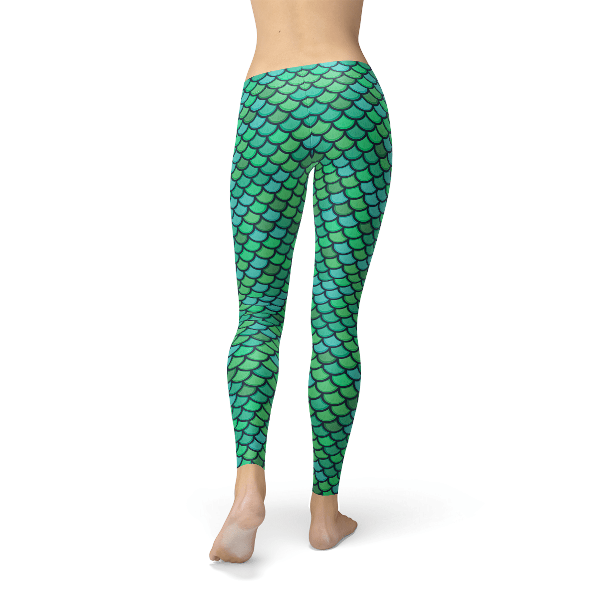 Womens Green Mermaid Leggings - Wear and Wander