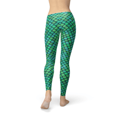 Womens Green Mermaid Leggings - Wear and Wander