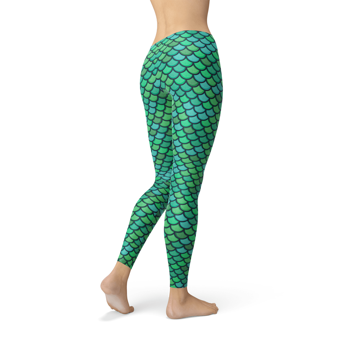 Womens Green Mermaid Leggings - Wear and Wander