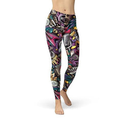 Womens Grunge Rock n Roll Leggings - Wear and Wander