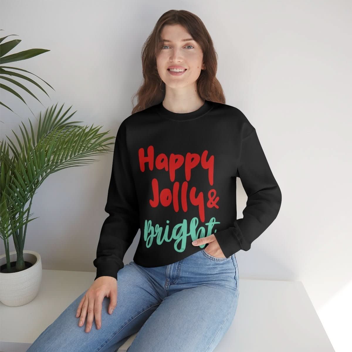 Womens Happy Jolly & Bright Sweatshirt - Wear and Wander