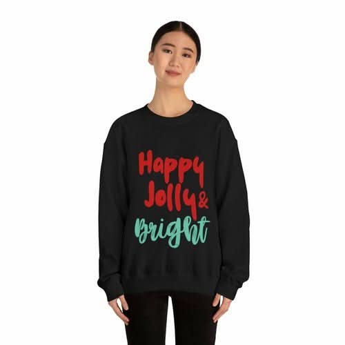 Womens Happy Jolly & Bright Sweatshirt - Wear and Wander