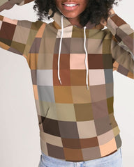Womens Hoodie, Brown Multicolor Colorblock Pattern - Wear and Wander