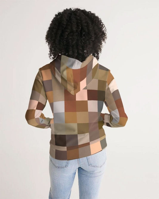 Womens Hoodie, Brown Multicolor Colorblock Pattern - Wear and Wander
