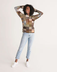 Womens Hoodie, Brown Multicolor Colorblock Pattern - Wear and Wander