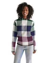 Womens Hoodie, Multicolor Colorblock Plaid Pattern - Wear and Wander