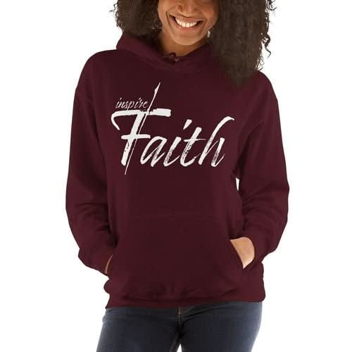 Womens Hoodie - Pullover Hooded Sweatshirt - Graphic/inspire Faith - Wear and Wander