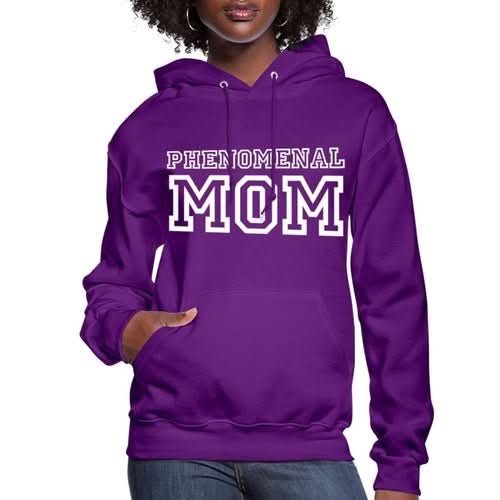 Womens Hoodie - Pullover Hooded Sweatshirt - Graphic/phenomenal Mom - Wear and Wander