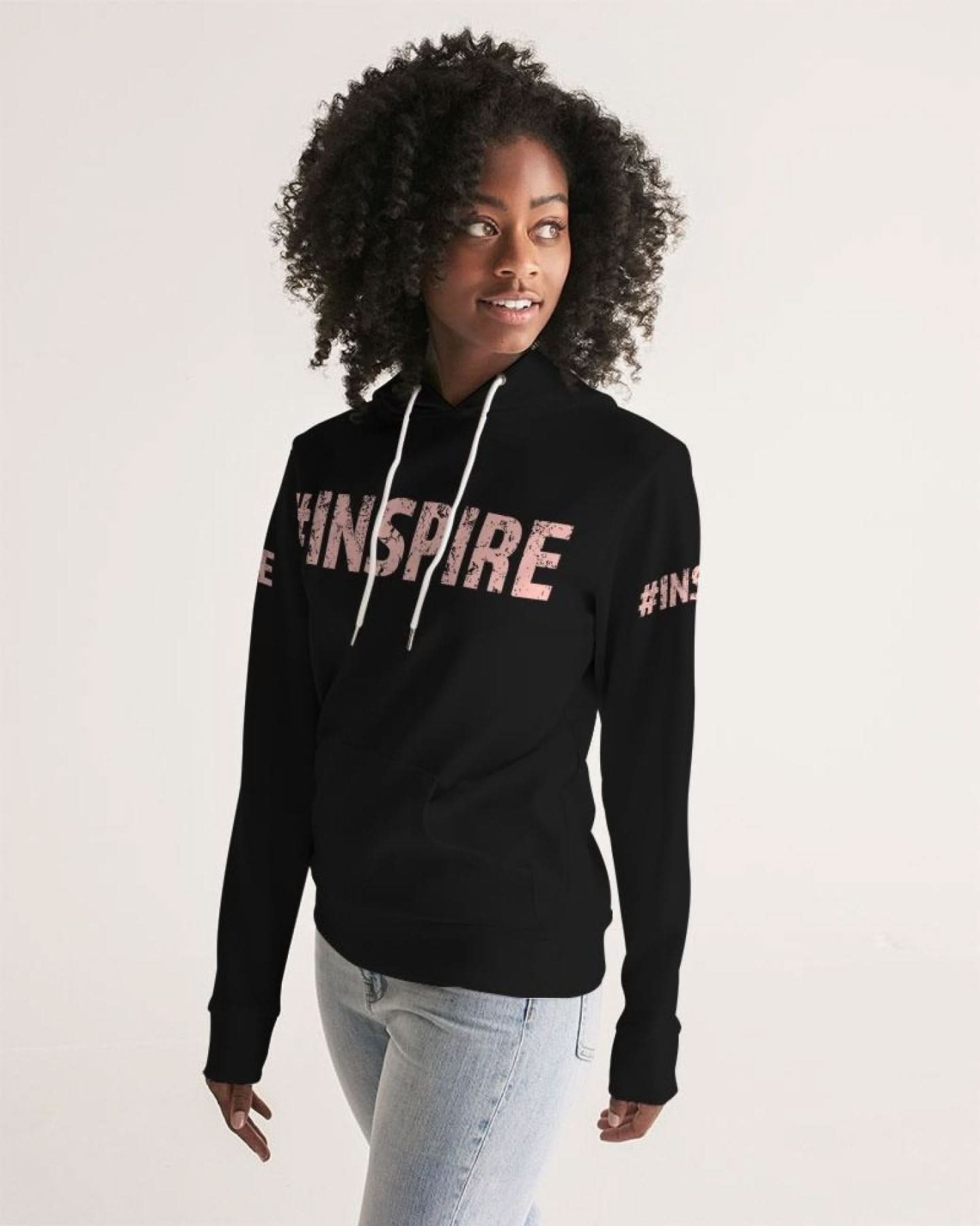 Womens Hoodie - Pullover Hooded Sweatshirt - Peach Graphic /inspire - Wear and Wander