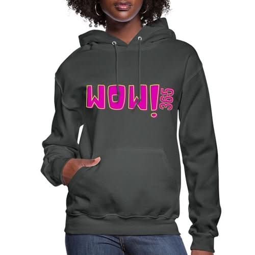 Womens Hoodie - Pullover Hooded Sweatshirt - Pink Graphic/wow 365 - Wear and Wander