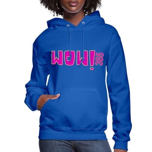 Womens Hoodie - Pullover Hooded Sweatshirt - Pink Graphic/wow 365 - Wear and Wander