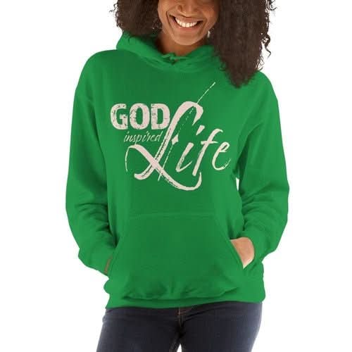 Womens Hoodie - Pullover Sweatshirt - God Inspired Life / Pink - Wear and Wander