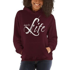 Womens Hoodie - Pullover Sweatshirt - White Graphic /inspire Life - Wear and Wander