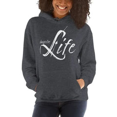 Womens Hoodie - Pullover Sweatshirt - White Graphic /inspire Life - Wear and Wander
