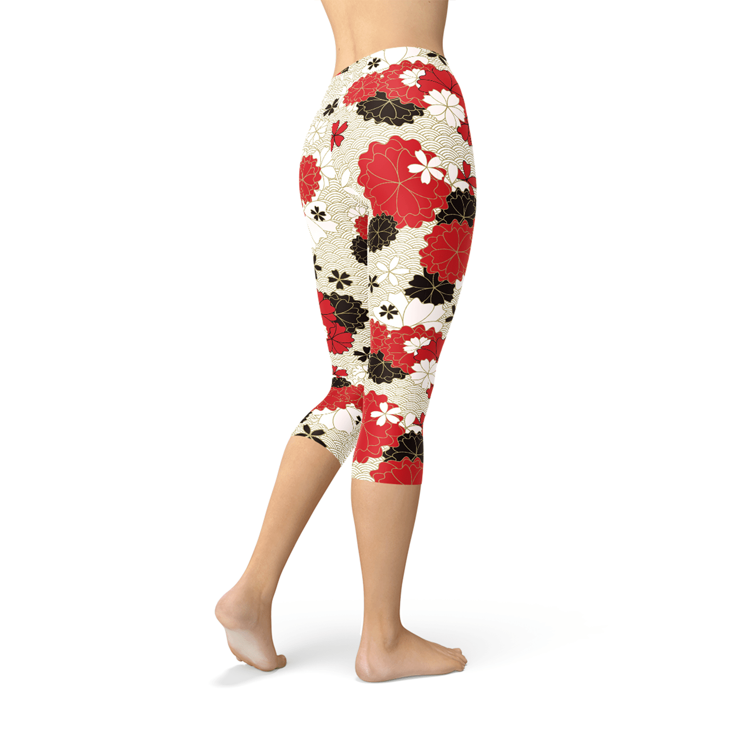 Womens Japanese Cherry Blossom Capri Leggings - Wear n Wander